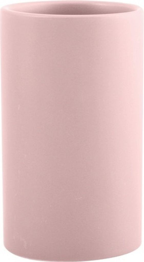 Spirella Zahnputzbecher Zahnbürstenhalter Keramik "Tube" 7x11,5 cm Rosa Matt