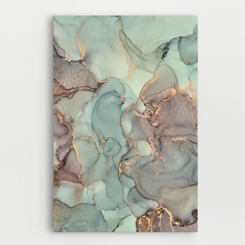 ARTHUB Leinwandbild 40x60 cm, Abstract Turquoise Marble | Wohnzimmerdekoration, Hängende Bilder, Wanddekoration, Heimdekoration, Abstrakte, Marmor