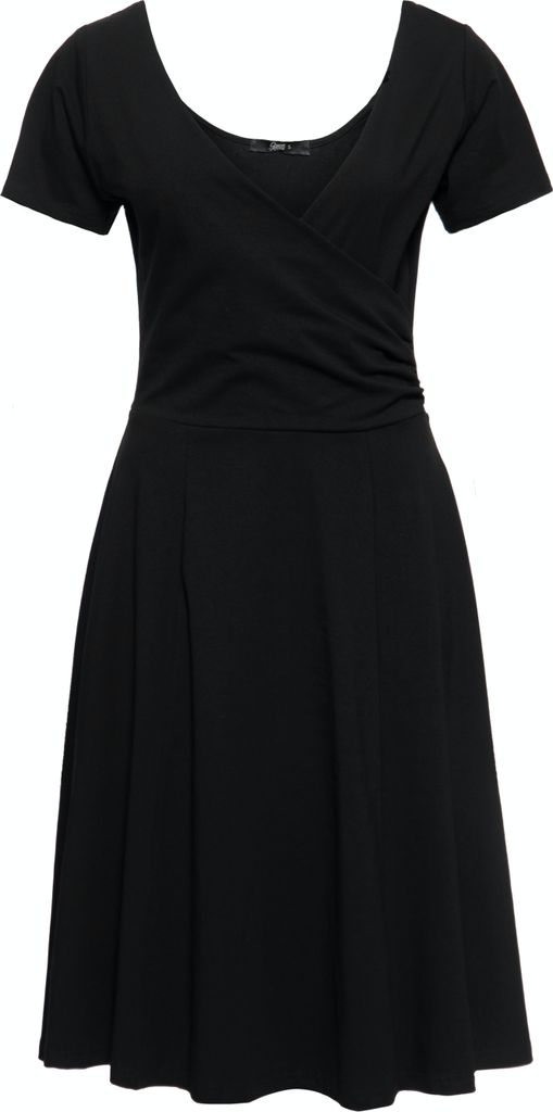 QUEEN KEROSIN Swing Kleid In Wickel-Optik Schwarz S