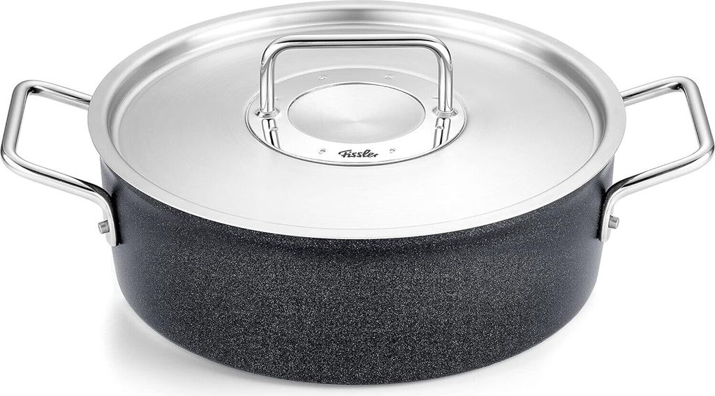 Fissler Adamant / Aluminium-Bräter (Ø 24 cm, 3,1L) Bratentopf-beschichtet mit Metall-Deckel, antihaftend - Induktion