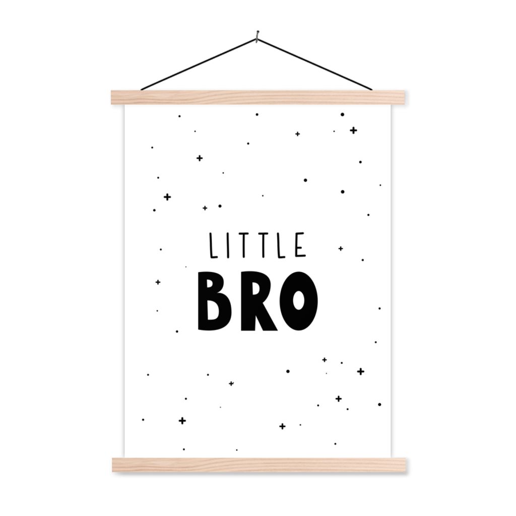 MuchoWow Textilposter Sprichwörter - Kind - Jungen - Kleiner Bruder - Zitate 40x53 cm mit holzfarbenen Rahmen - Schlafzimmer