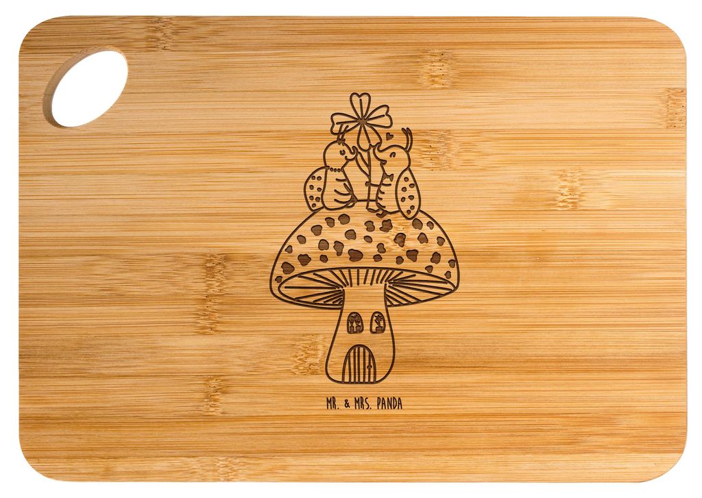 Mr. & Mrs. Panda Holzbrett Marienkäfer Fliegenpilz - Transparent - Geschenk, Küchenbrett, Lustige Sprüche, Fleigenpilzhaus, Wohnung, Zuhause, ho...
