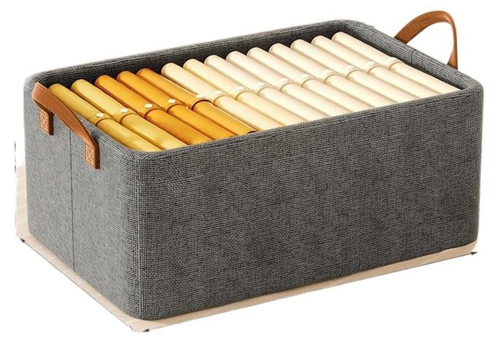 Stoff Aufbewahrungsbox für Kleidung – Organizer für Hosen & Kleidung mit verstärktem Stahlrahmen,Grey