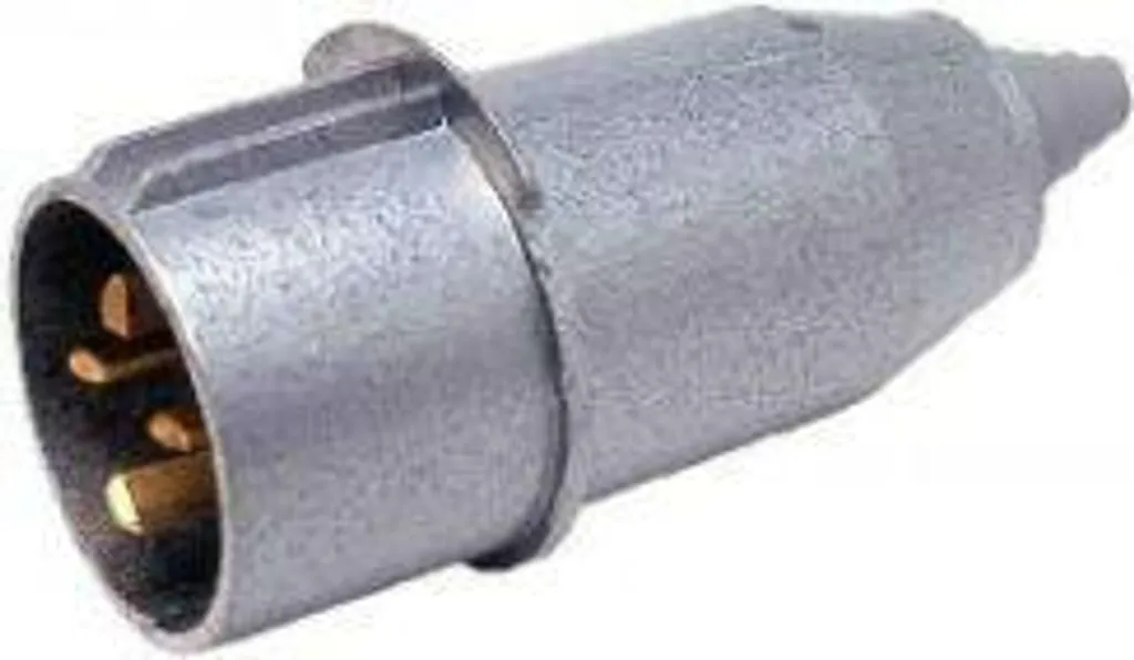 Prise mâle métallique 32A triphasé 500V avec contacts à broches plates