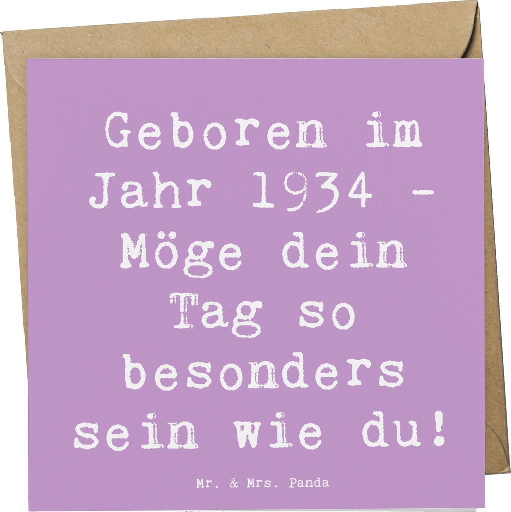 Mr. & Mrs. Panda Glückwunschkarte Spruch 1934 Geburtstag - Produktbild 