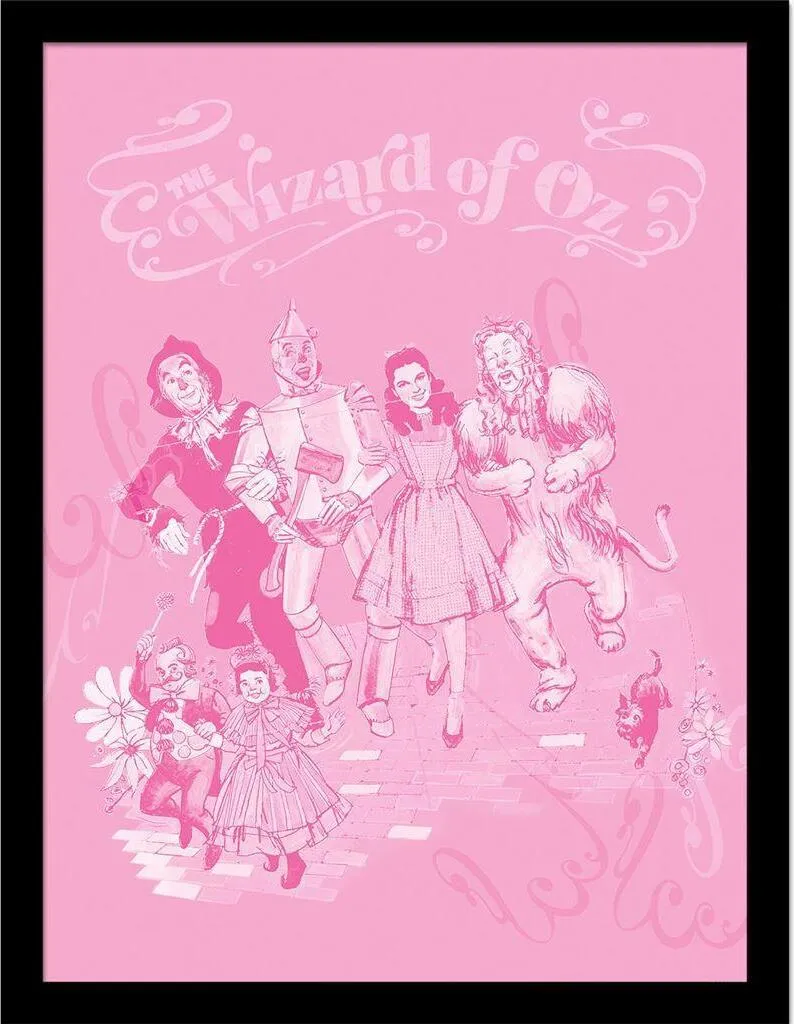 Poster Il Mago di Oz con Cornice Rosa 40x30 cm - Arredo Magico per Cameretta
