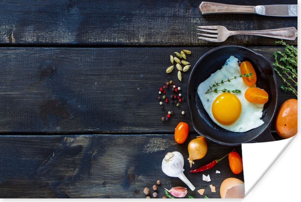 MuchoWow Poster Ei - Kochen - Frühstück 180x120 cm - Fotoplakat