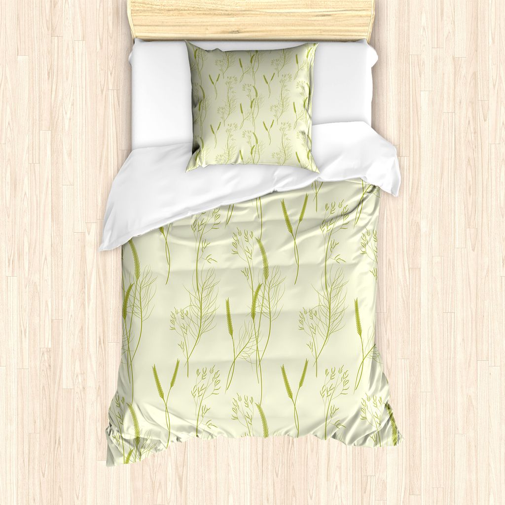 ABAKUHAUS Botanisch Bettbezug Set für Einzelbetten, Natur-Kunst Verschiedene Kräuter, Milbensicher Allergiker geeignet mit Kissenbezug, 135 cm x ...