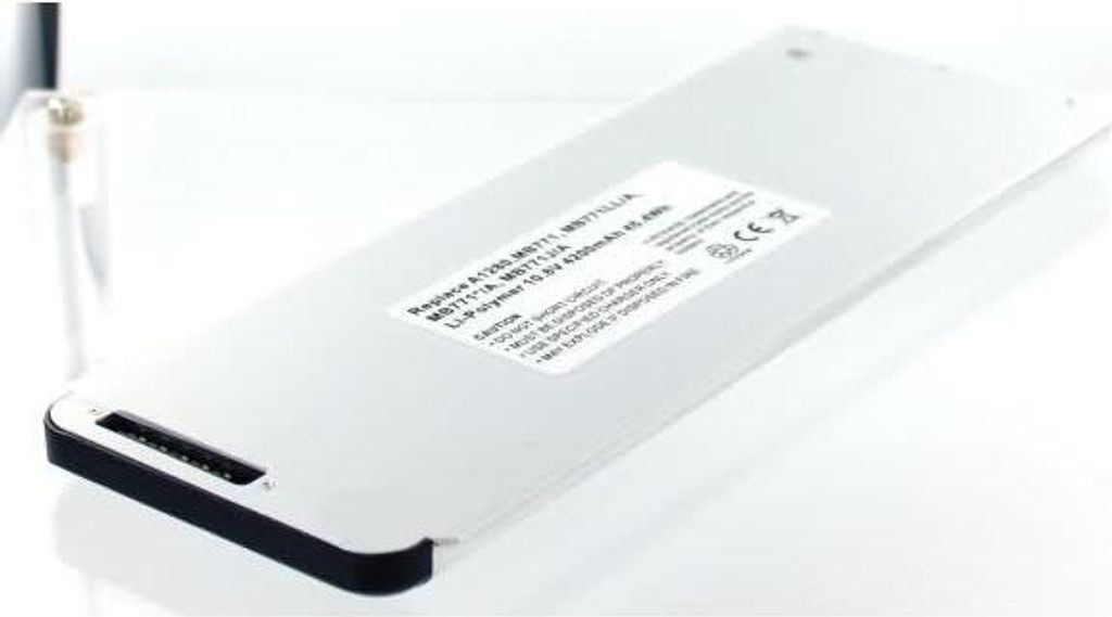 Akku für Apple A1280 Li-Ion 10,8 Volt 4200 mAh silberfarben.
