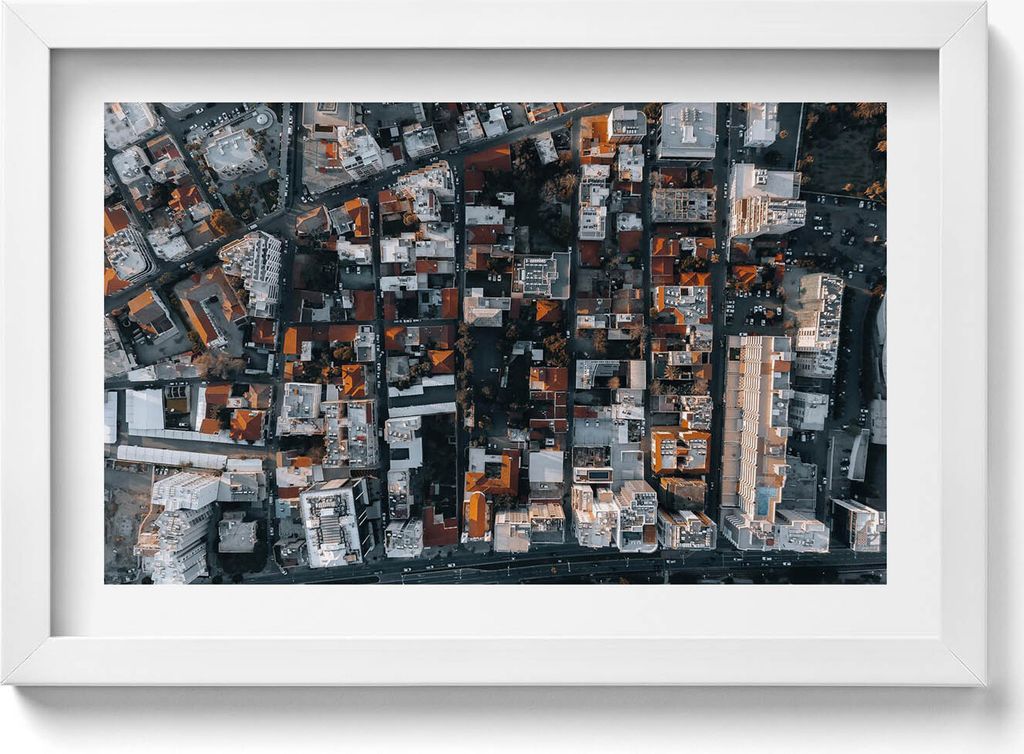 Bergblick Limassol Zypern– Wandbild mit Rahmen – Gerahmtes Bild – Wanddekoration – 30x20 cm – Weiß Rahmen
