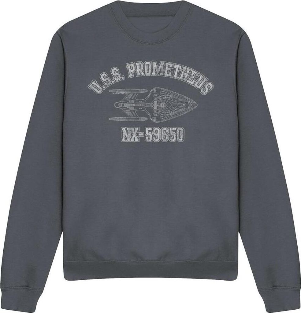 Star Trek - "Prometheus Athletic" Sweatshirt für Herren/Damen Uni TV12071 (XL) (Holzkohle)