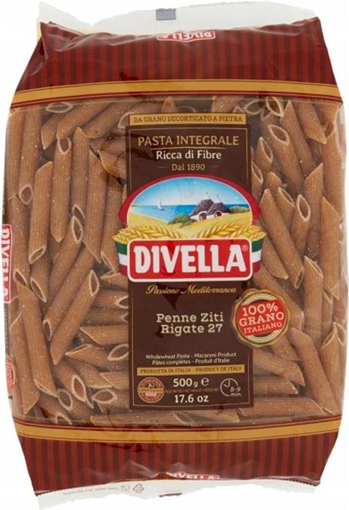 Divella Integrale Penne Ziti Rigate n.27 500 g italské Obrázek produktu 