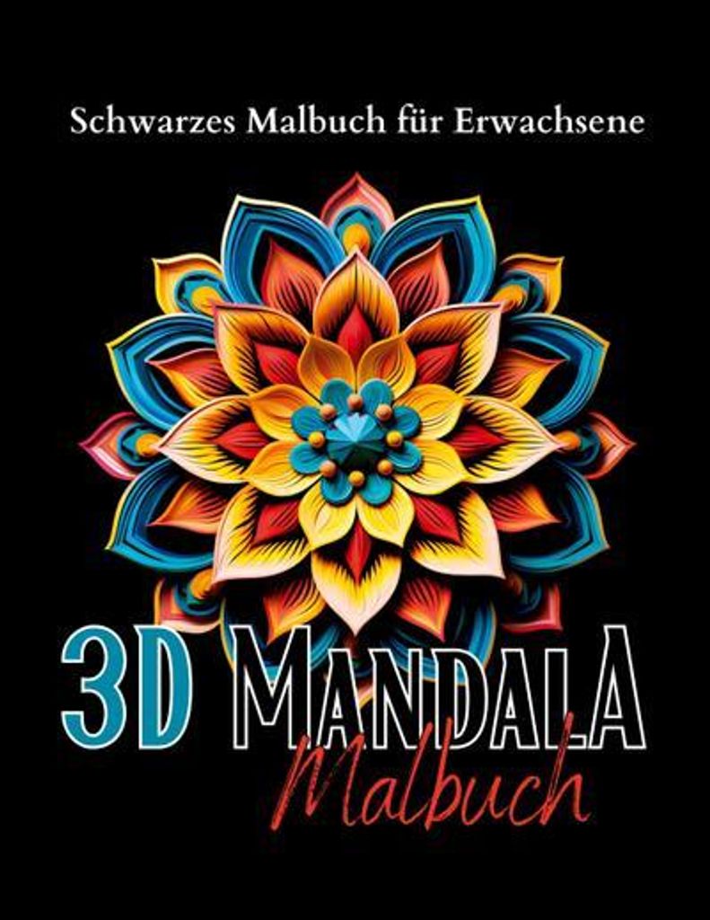 Schwarzes "Mandala Malbuch für Erwachsene". Produktbild 
