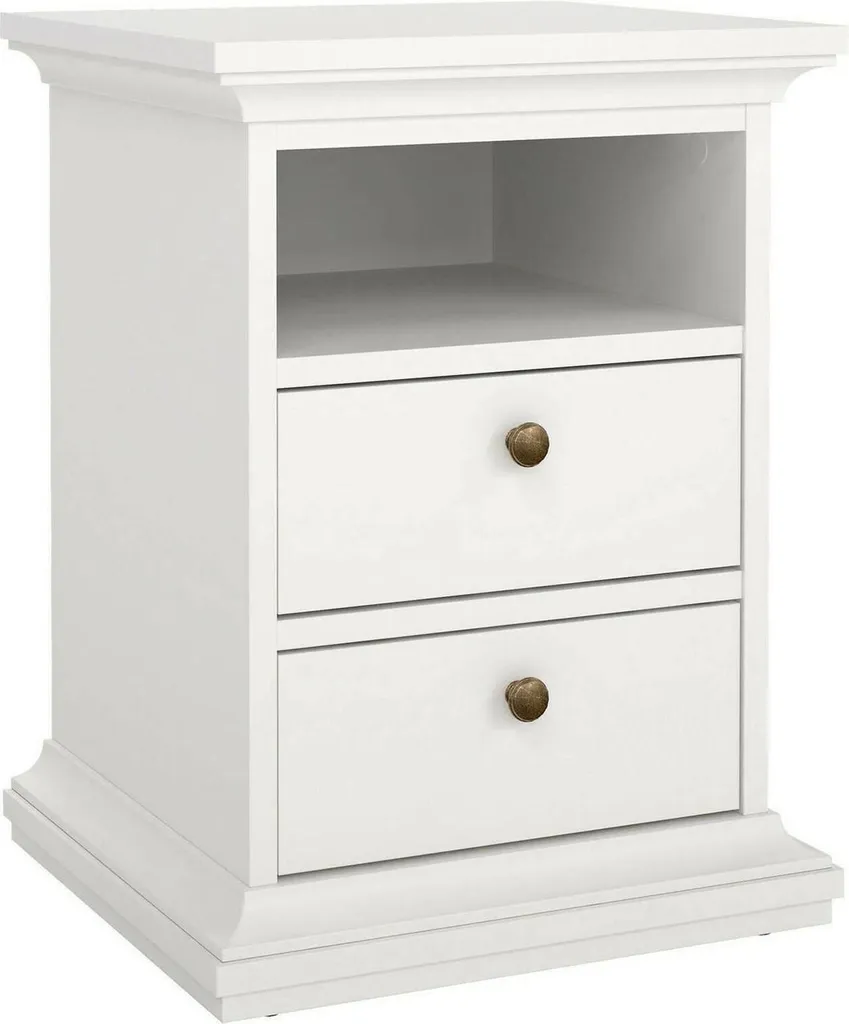 Table d'appoint blanche Venedig en bois - Design moderne et épuré 50cm