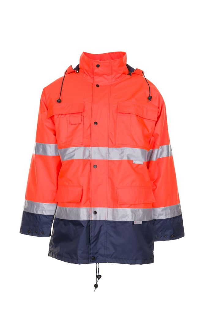Größe 8XL Herren Planam Warn-/Wetterschutz Parka 2-farbig orange marine Modell 2056