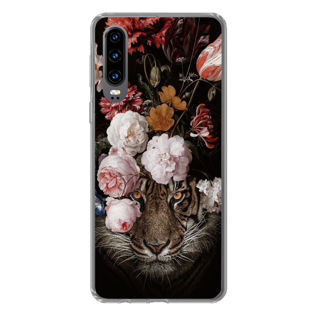 MuchoWow® Handyhülle Schutzhülle Hülle für Huawei P30 Tiger Produktbild 