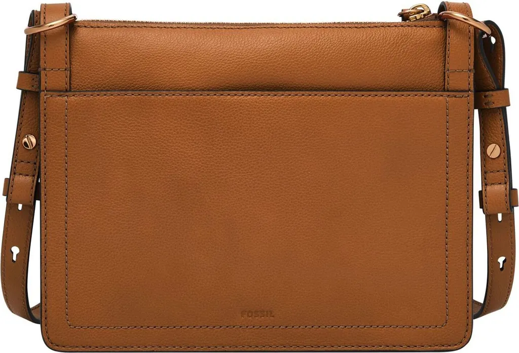 Sac à bandoulière Fossil Taryn Crossbody en cuir véritable marron selle