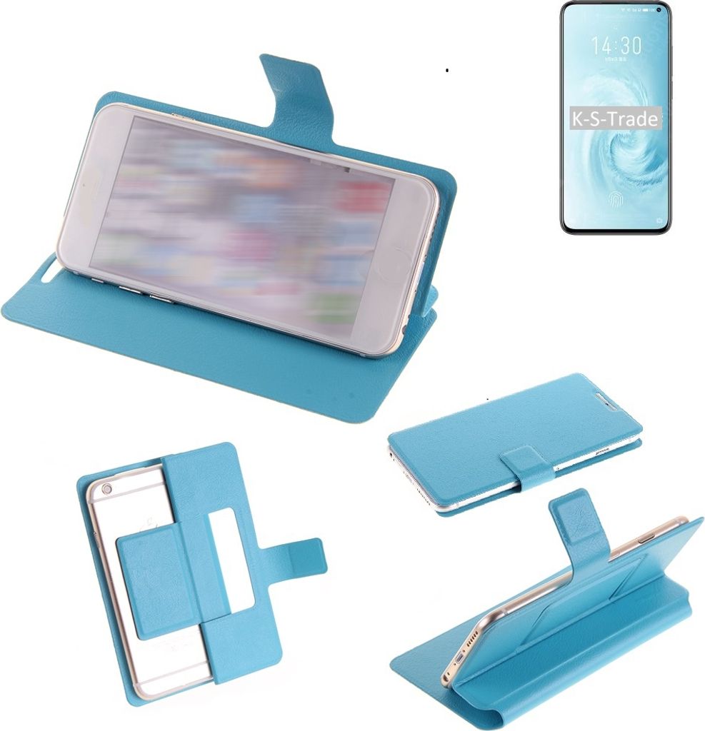 K-S-Trade Schutzhülle Handyhülle kompatibel mit Meizu 17 Flip cover Handy case Smartphone Klapphülle blau