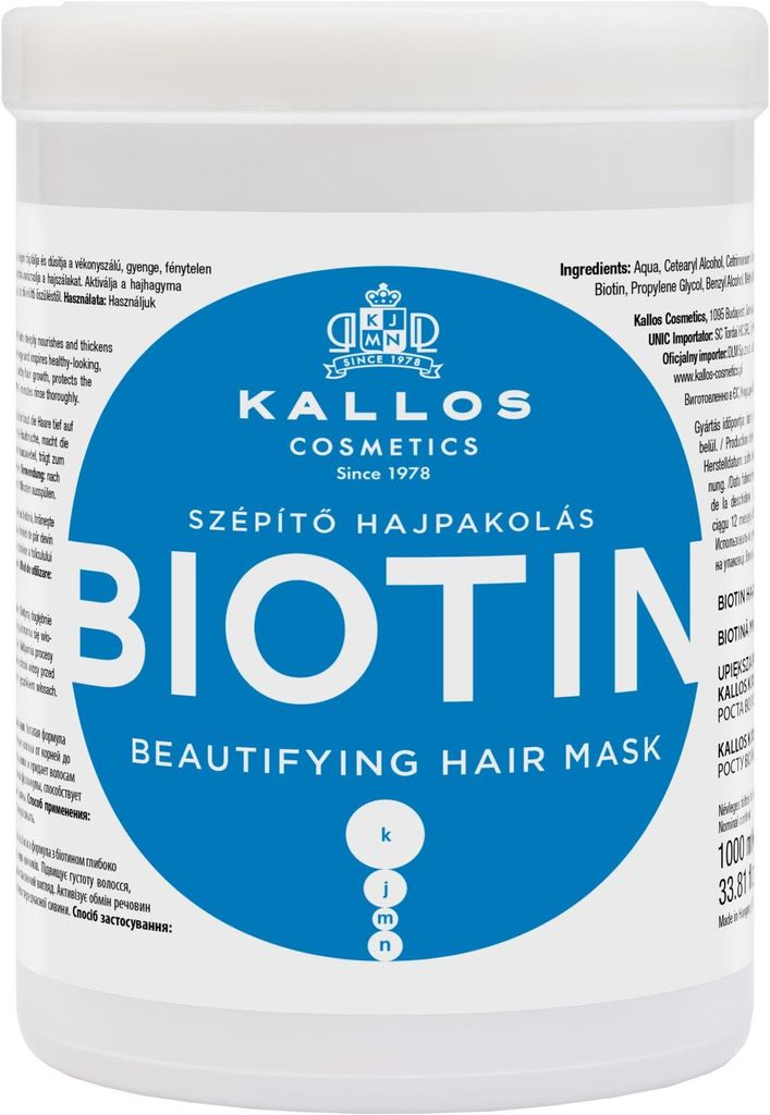 Kallos Biotin Beautifying Hair Mask – 1000 ml – Deep Produktbild 