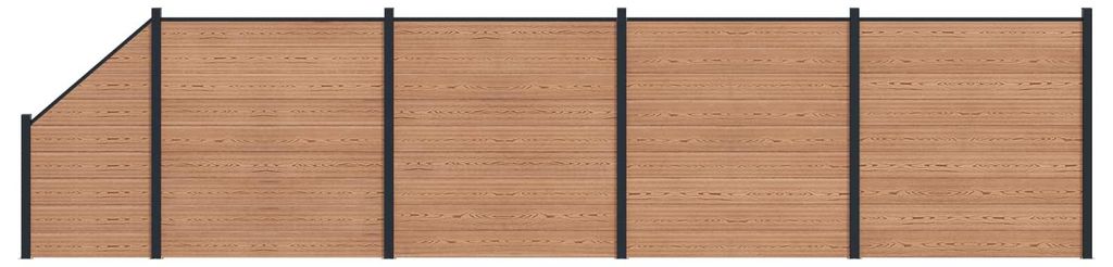 vidaXL Zaunelement 5 pcs WPC und Aluminium Braun