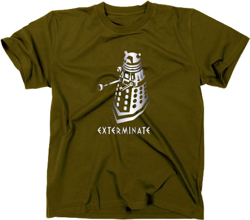 Styletex23 T-Shirt Dalek Exterminate, oliv, XL