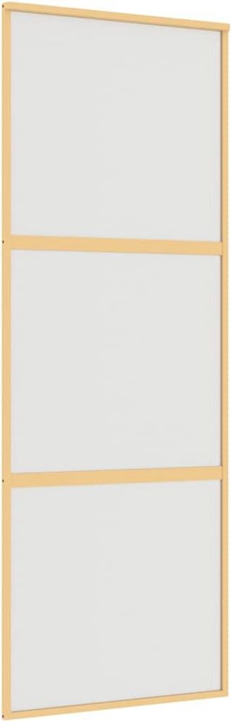 vidaXL Schiebetür Golden 76x205 cm Matt ESG-Glas und Aluminium