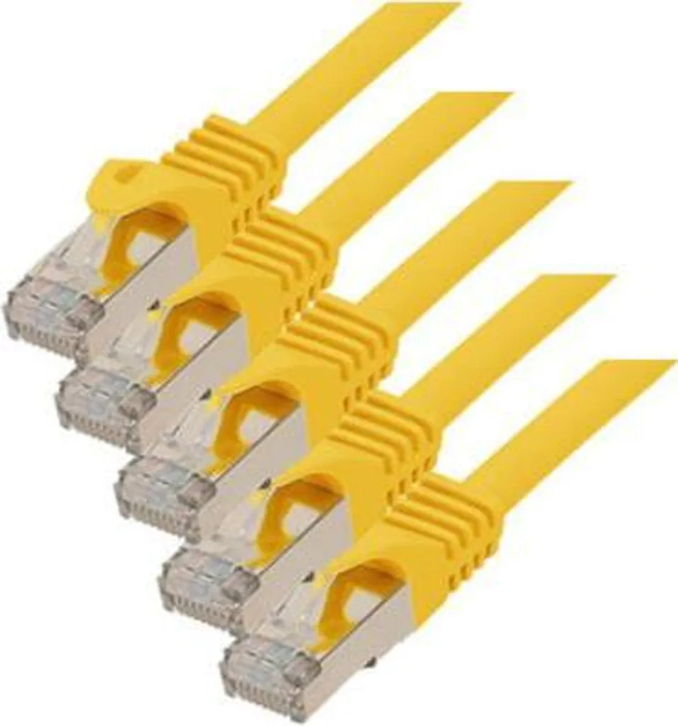 Cavo patch RJ45 con cavo CAT 7 grezzo PIMF giallo 1m