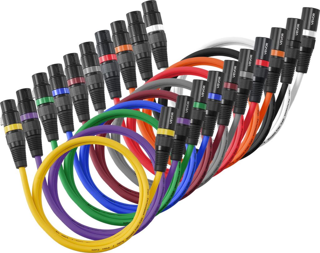VEVOR Cavo XLR 1 m, confezione da 10, cavo microfonico DMX Immagine del prodotto 