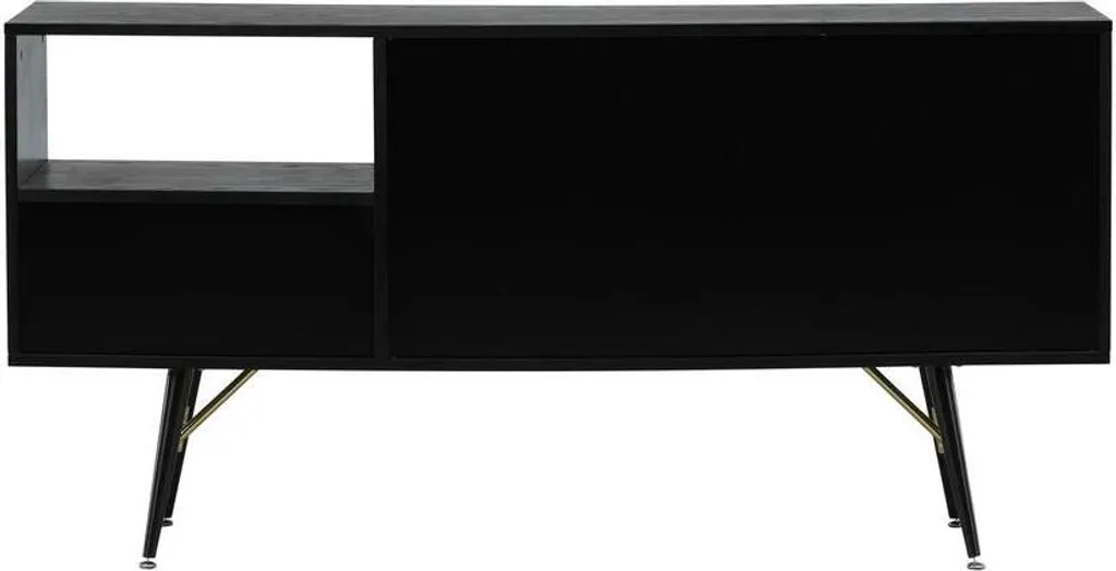 Buffet 160cm Noir et Or avec Finition Luxe - Sideboard Robuste Chic