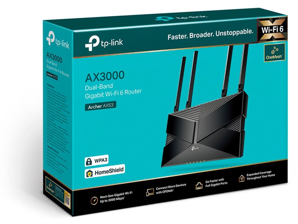 TP-Link Archer AX3000 Dual Band Gigabit Wi-Fi 6 Router, Produktbild 