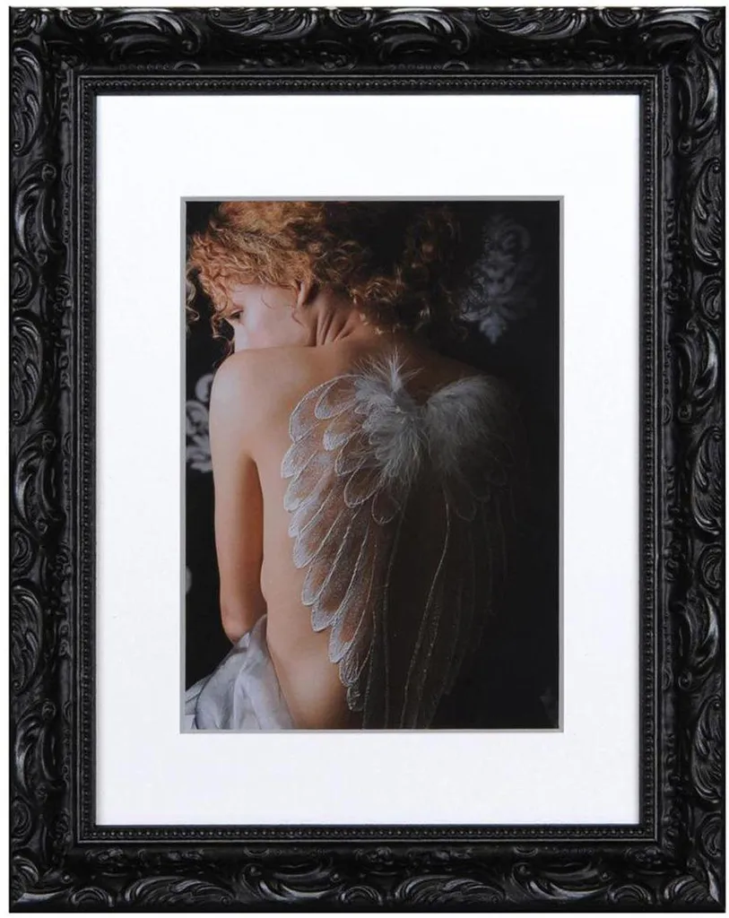 Cadre photo noir Henzo Chic Baroque 18x24 cm avec verre de protection