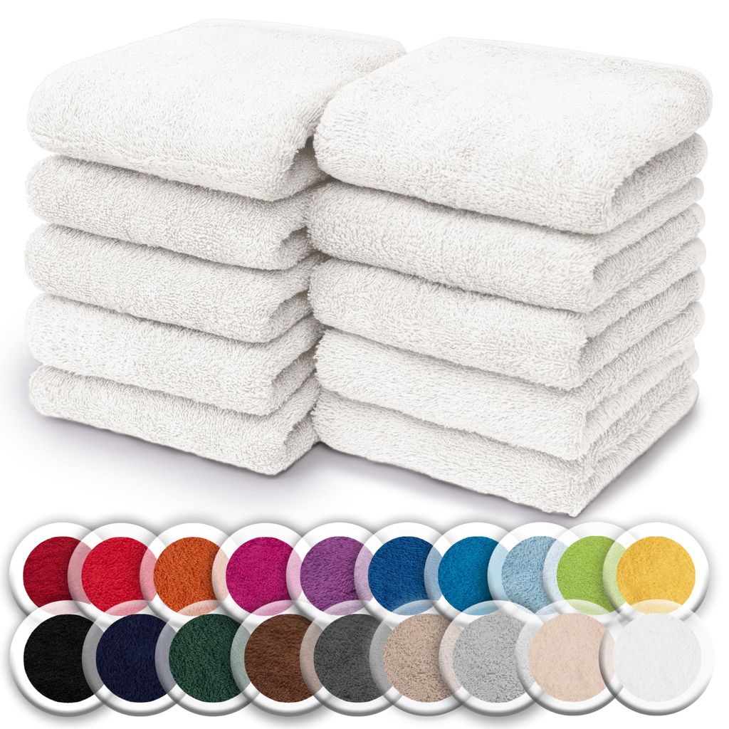 NatureMark Frottee-Waschlappen 10er-Set, 100% Baumwolle, Produktbild 