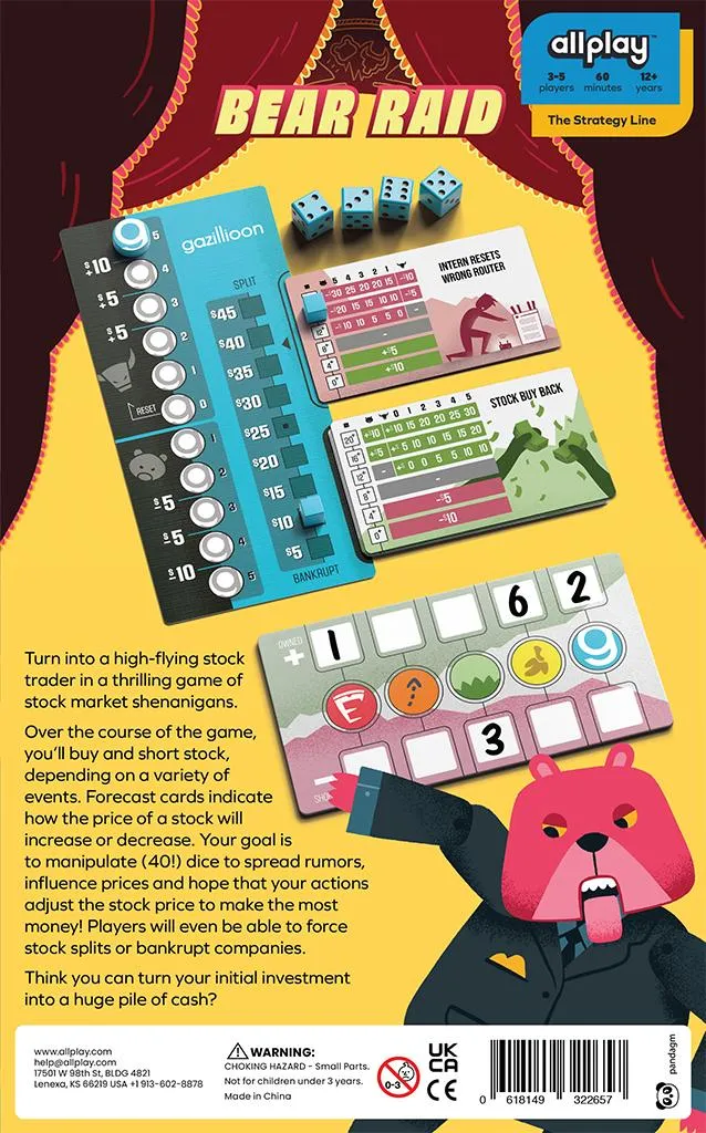 Bear Raid Jeu de Cartes Tactique : Vente à Découvert et Spéculation