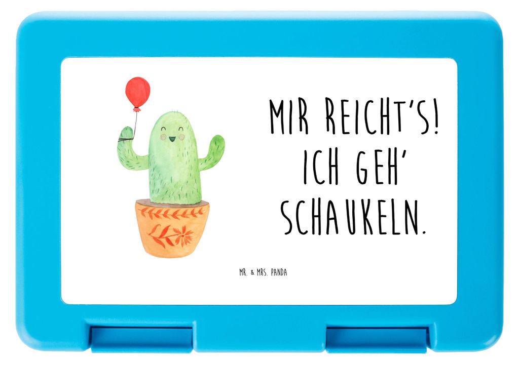 Mr. & Mrs. Panda Lunchbox Kaktus Luftballon - Weiß - Geschenk, Frischhaltedose, Stress, Snackbox, Bentobox, Ausbildung, Prüfung, Pausenbrotbox, B...