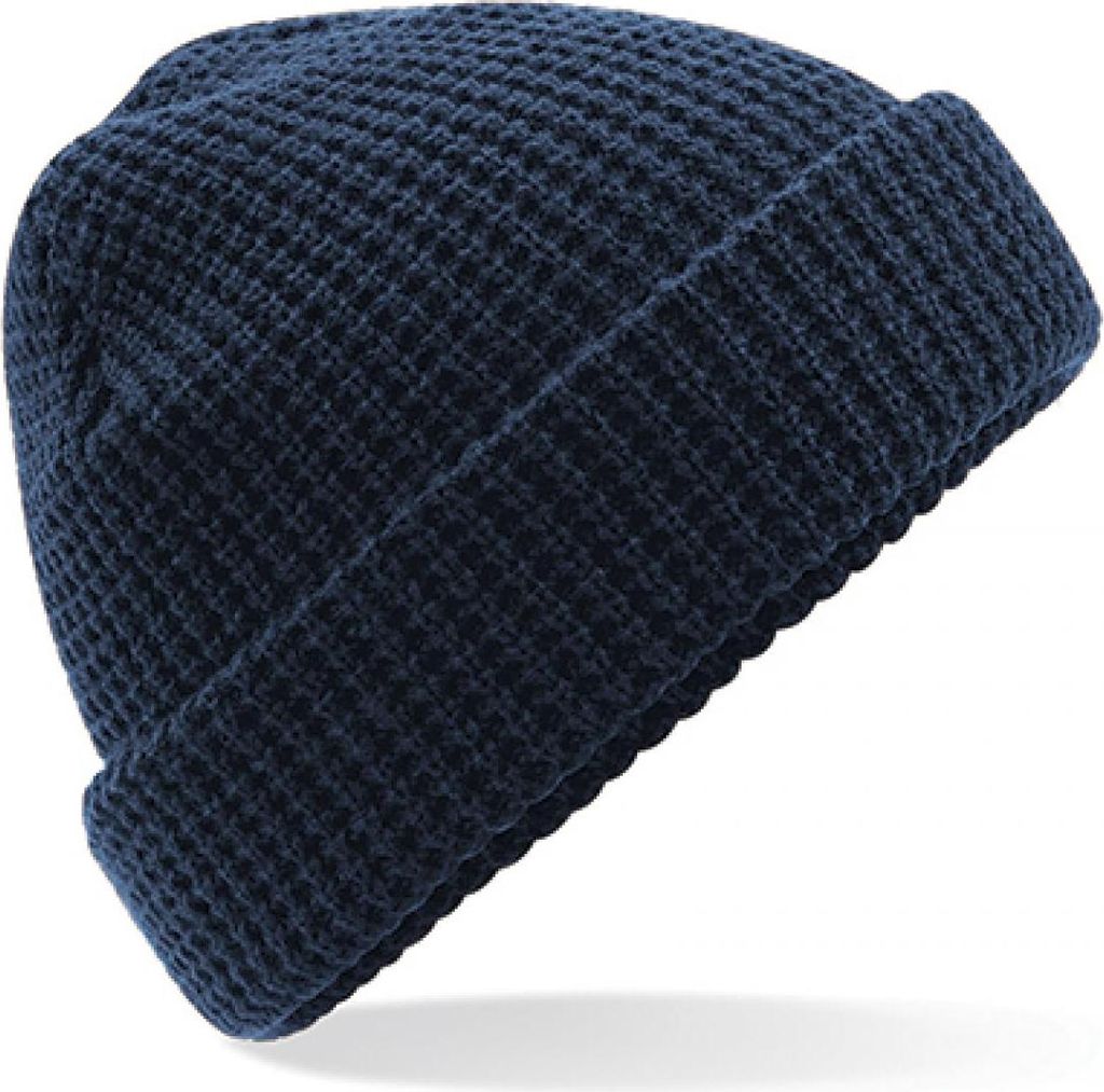 Beechfield B422 | Classic Waffle Knit Beanie Mütze - Farbe: French Navy - Größe: One Size