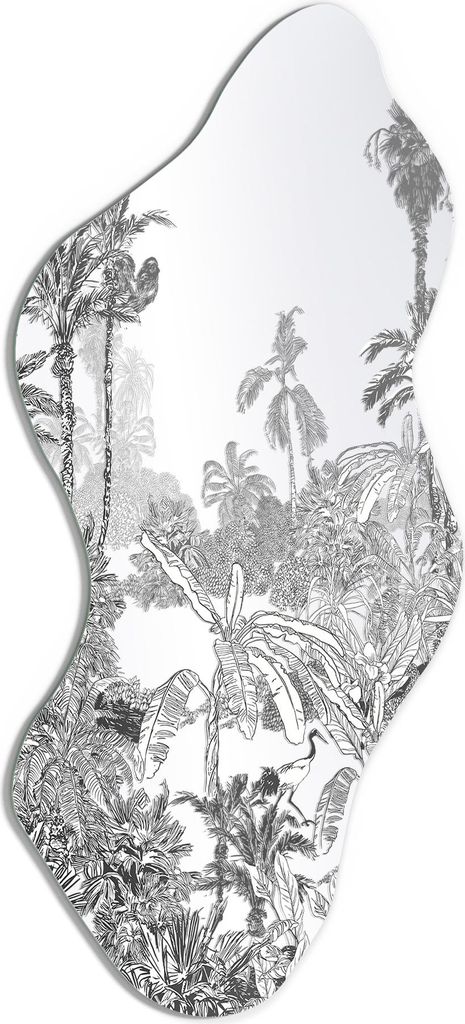 DEQORI Wandspiegel Organisch 48,9x93,8 cm 'Botanische Wildnis' Spiegel Badspiegel Bad