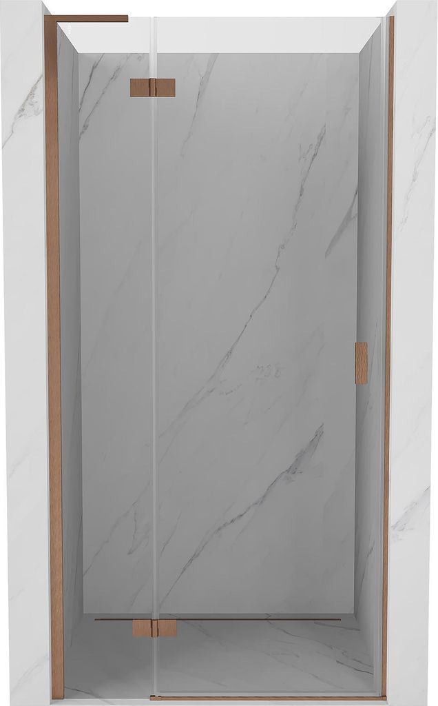 Mexen Mist-H L Duschpendeltür links 80 cm, transparent, gebürstetes Kupfer - 8A5L-080-000-65-00-L