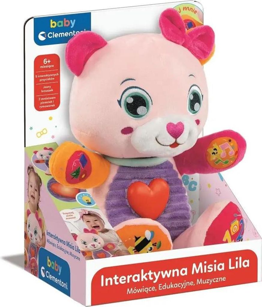 Clementoni Baby Interaktiver Teddybär Lila spielerisch lernen