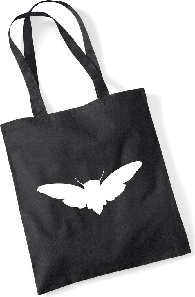 Huuraa Jutebeutel Motte Silhouette 10 Liter Black Baumwolle Tasche Geschenkidee