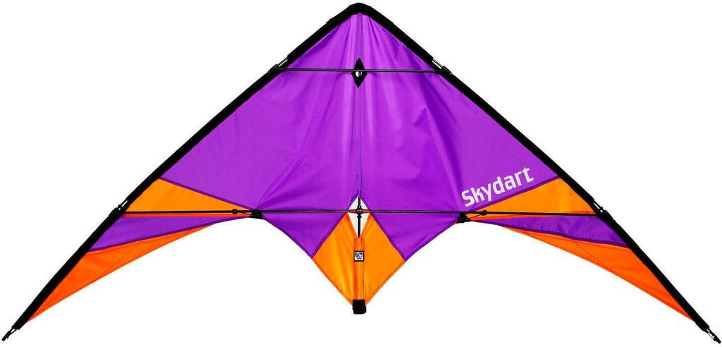 Wolkenstürmer Lenkdrachen Skydart (lila), Sportlenkdrachen mit Glasfasergestänge - flugfertig inkl. Schnüre und Lenkschlaufen
