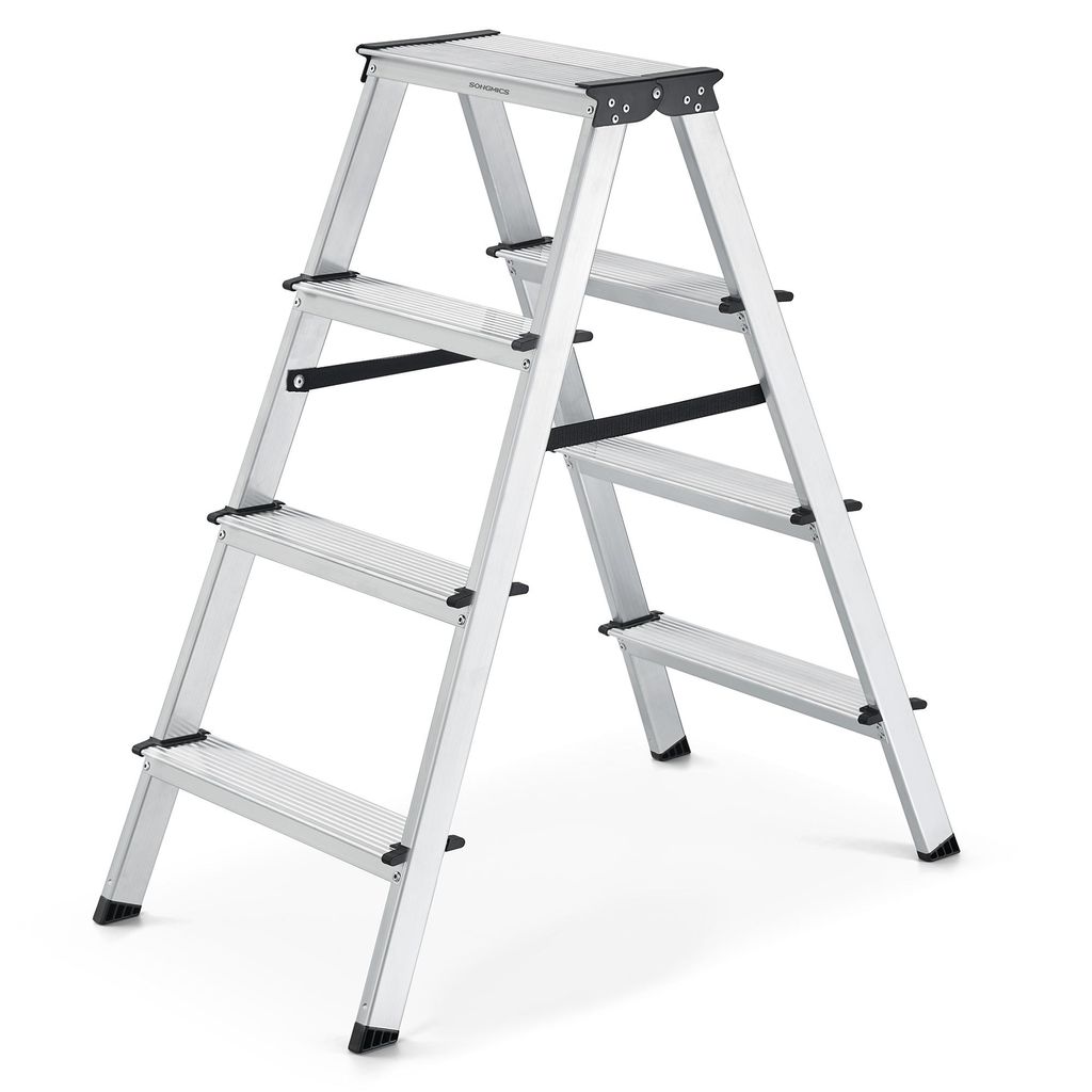 SONGMICS Leiter, Trittleiter, Aluleiter mit 4 rutschfesten Produktbild 