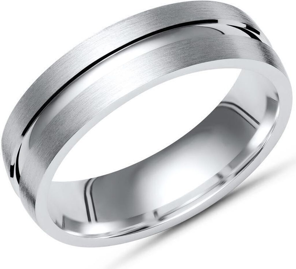 Unique Silberring 925 Sterling Silber matt Glanzrille 6mm breit R8528