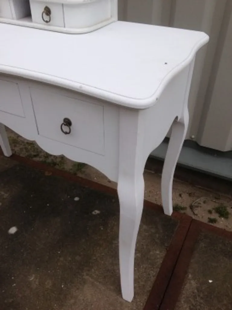 Table de maquillage style campagnard coiffeuse rétro modèle Paris chic - 2