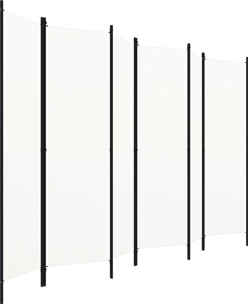vidaXL 6-tlg. Raumteiler Weiß 300x180 cm Produktbild 