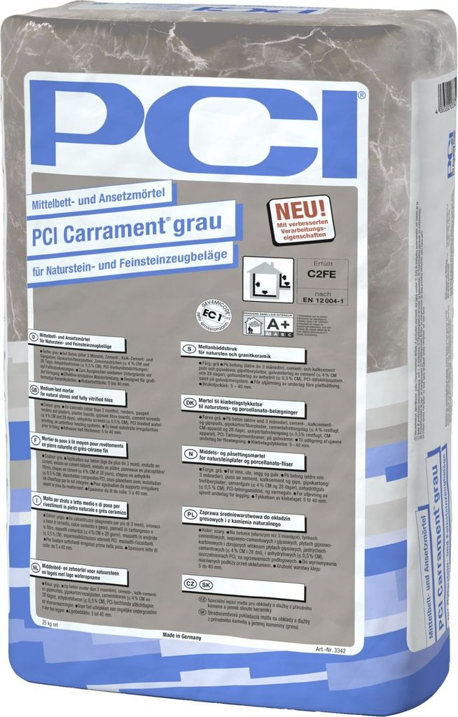 PCI Carrament Natursteinmörtel grau 25kg Produktbild 