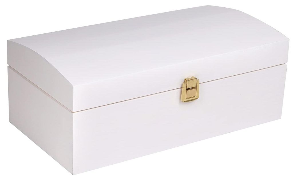 Creative Deco XXL Witte Grote Houten Doos, 34,5 x 18 x 13,8 Productafbeelding 
