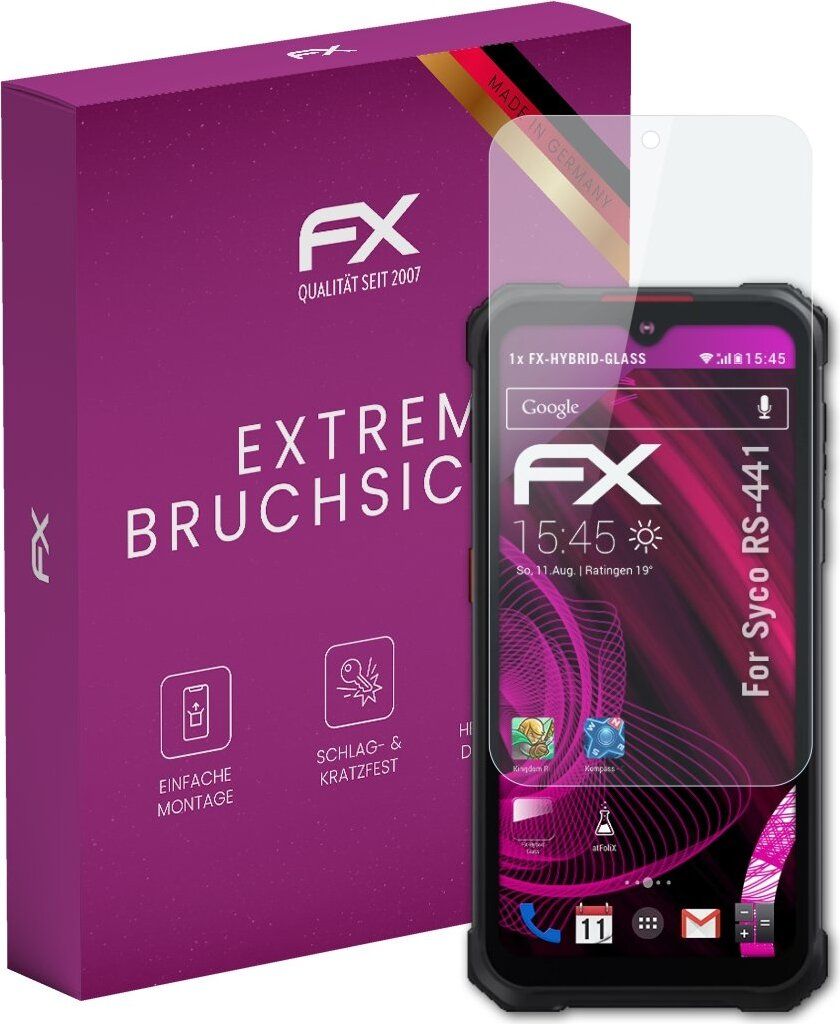 atFoliX FX-Hybrid-Glass Displayfolie kompatibel mit Syco RS-441 Glasfolie