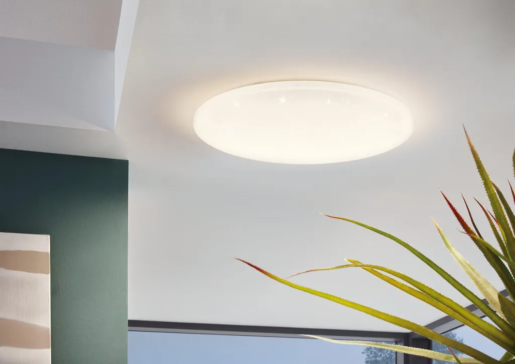EGLO Pogliola-S Plafonnier LED Ø 50 cm à Effet Cristal pour Salon Chic
