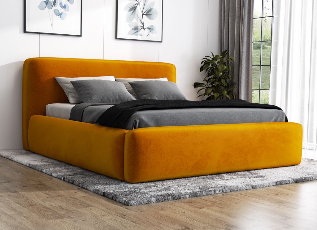 Polsterbett LUMO 140 x 200 plus Matratze und Bettkasten. Möbel vom Hersteller- Handarbeit! Bett Komplett-Set mit Matratze,Bettkasten, Lattenrost &...