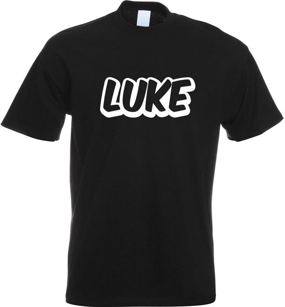 Kiwistar - T-Shirt - schwarz - Luke Vorname Jungen Motiv Bedruckt Funshirt Design Print - mit Motiv Bedruckt - Funshirt Design - Sport - Freizeit -...